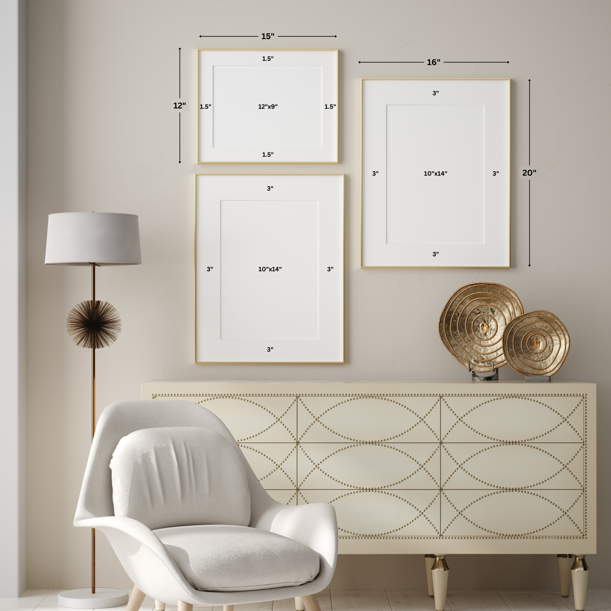 Framebazaar Metallic Trio