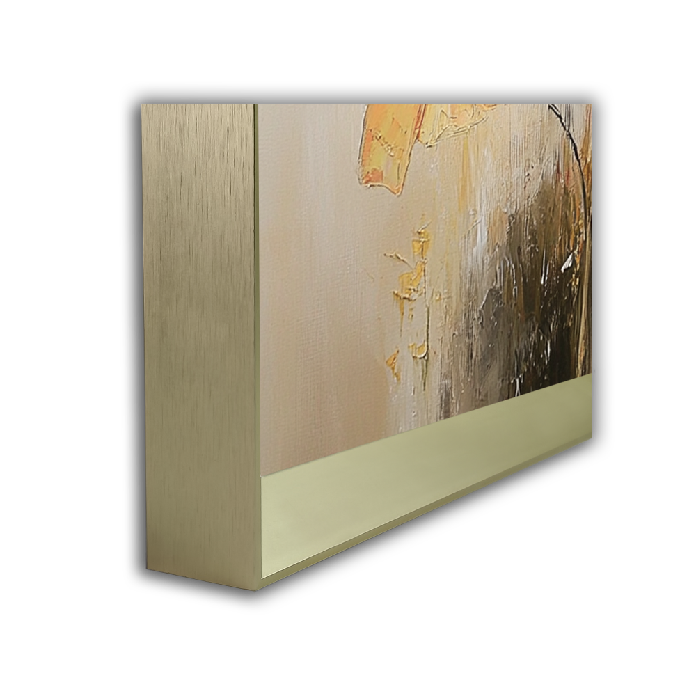 Orange and Yellow Flowers with Beige Background