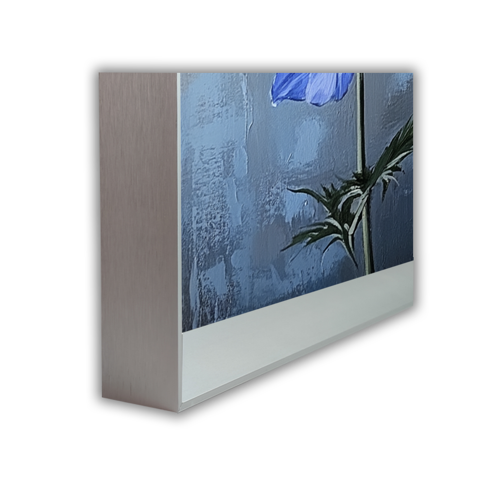 Tall Blue Flowers on Textured Background