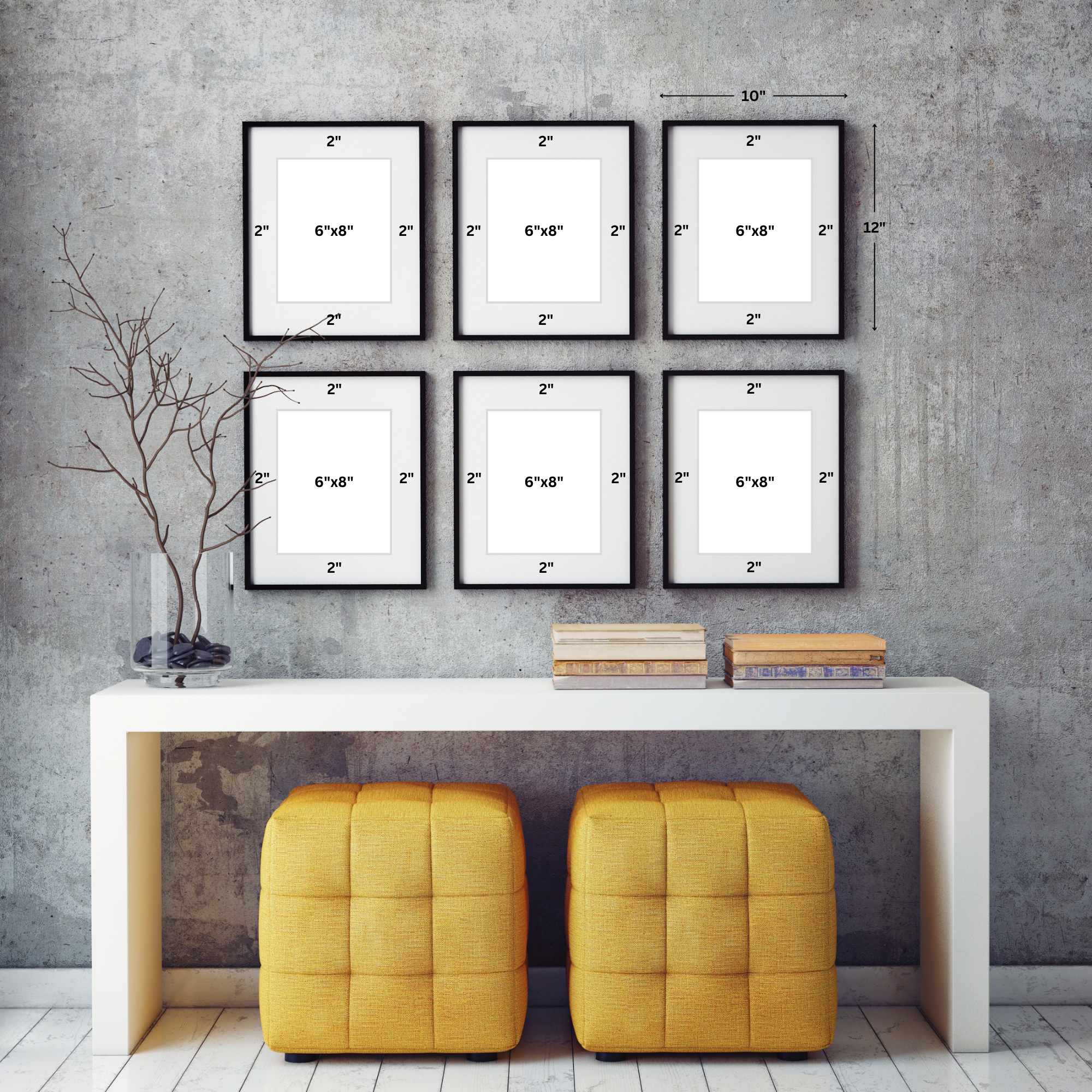 Six Frame Grid Display