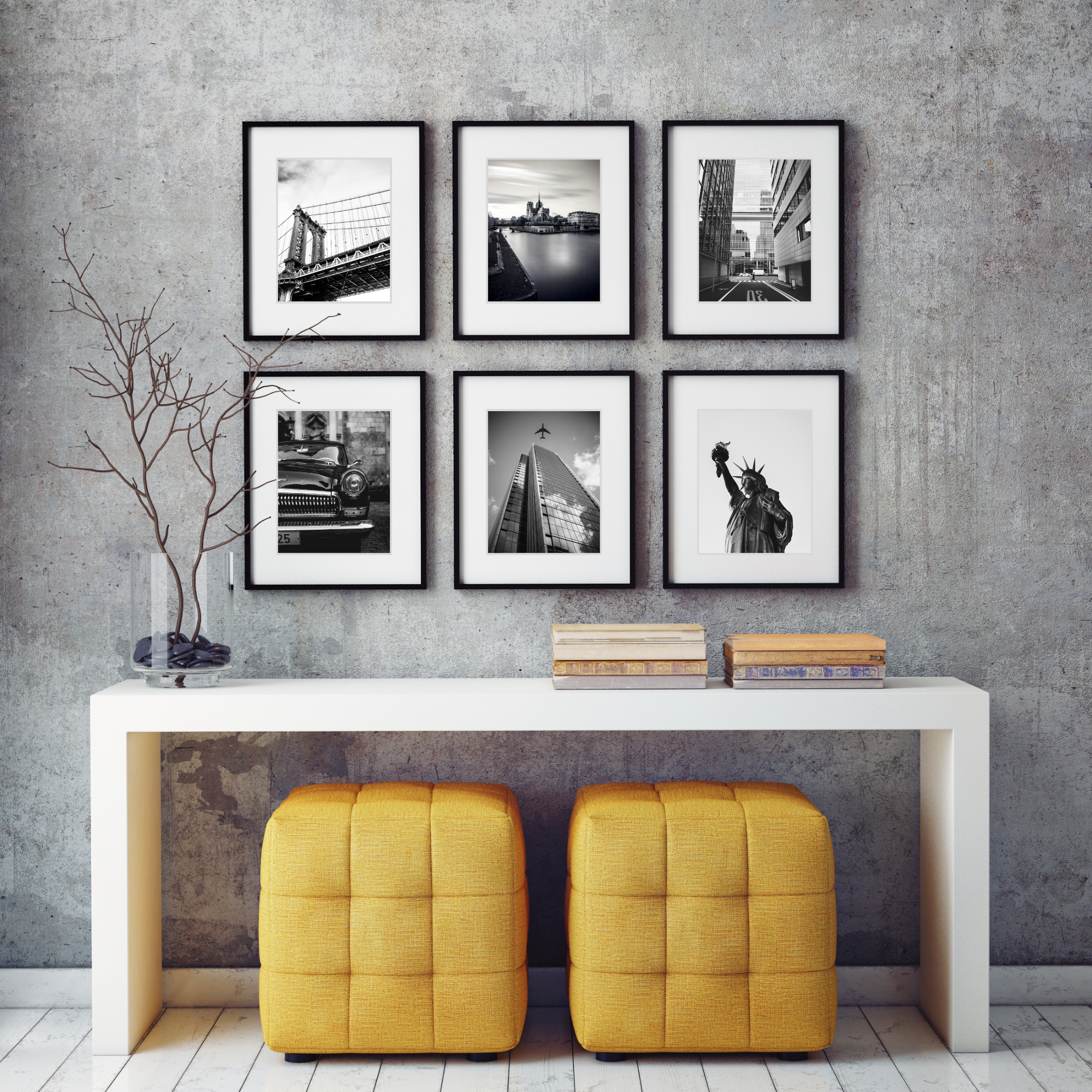 Six Frame Grid Display