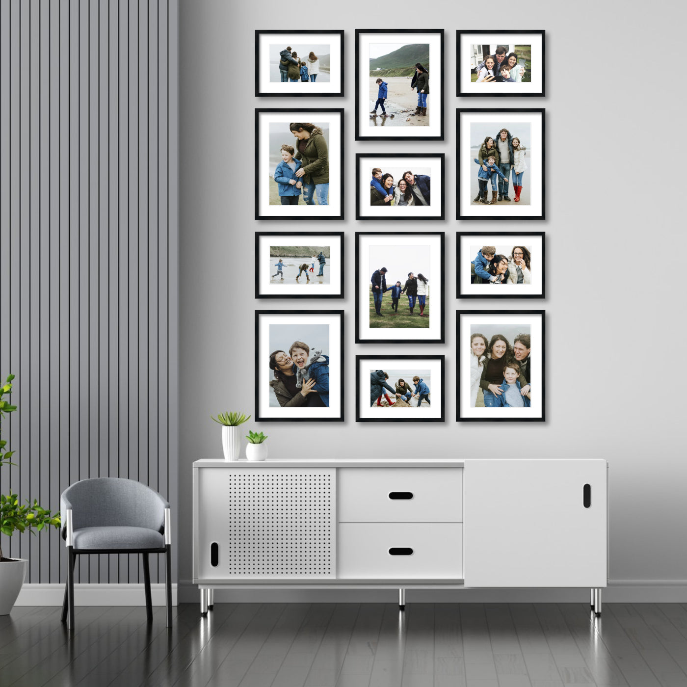52" x 70" Gallery Wall Wooden Frame (Set of 12)