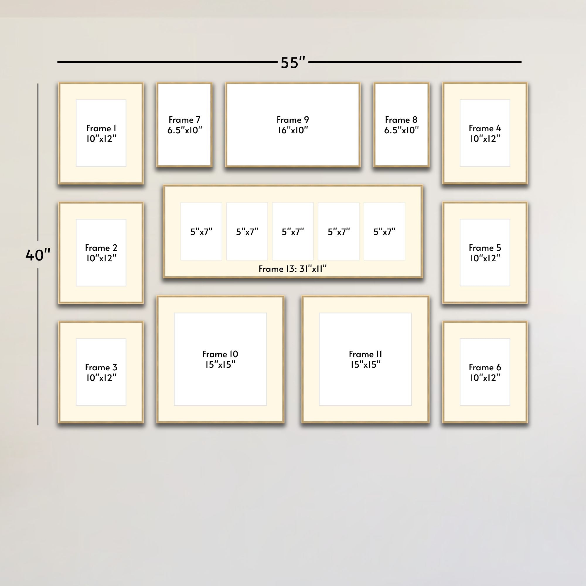 55" x 40" Gallery Wall Metal Frame (12 Frames)