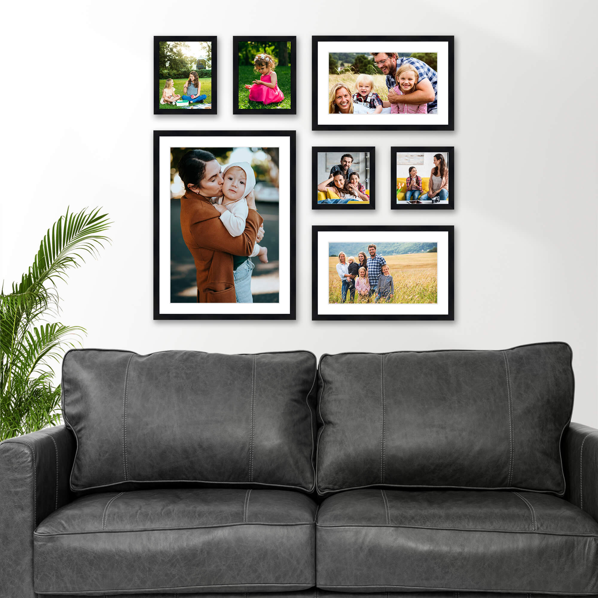 Cadre mural en bois de 38" x 36" (Ensemble de 7)