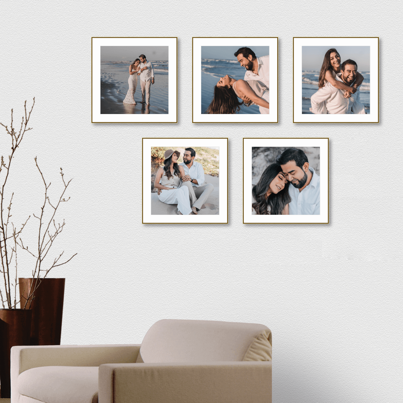 66" x 43" Gallery Wall Metal Frame (Set of 5)