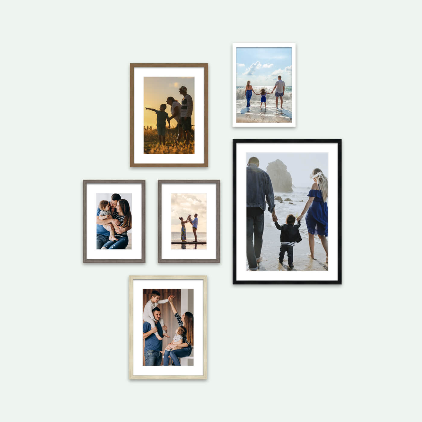 49" x 64" Gallery Wall Chicago Wooden Frame (Set of 6)