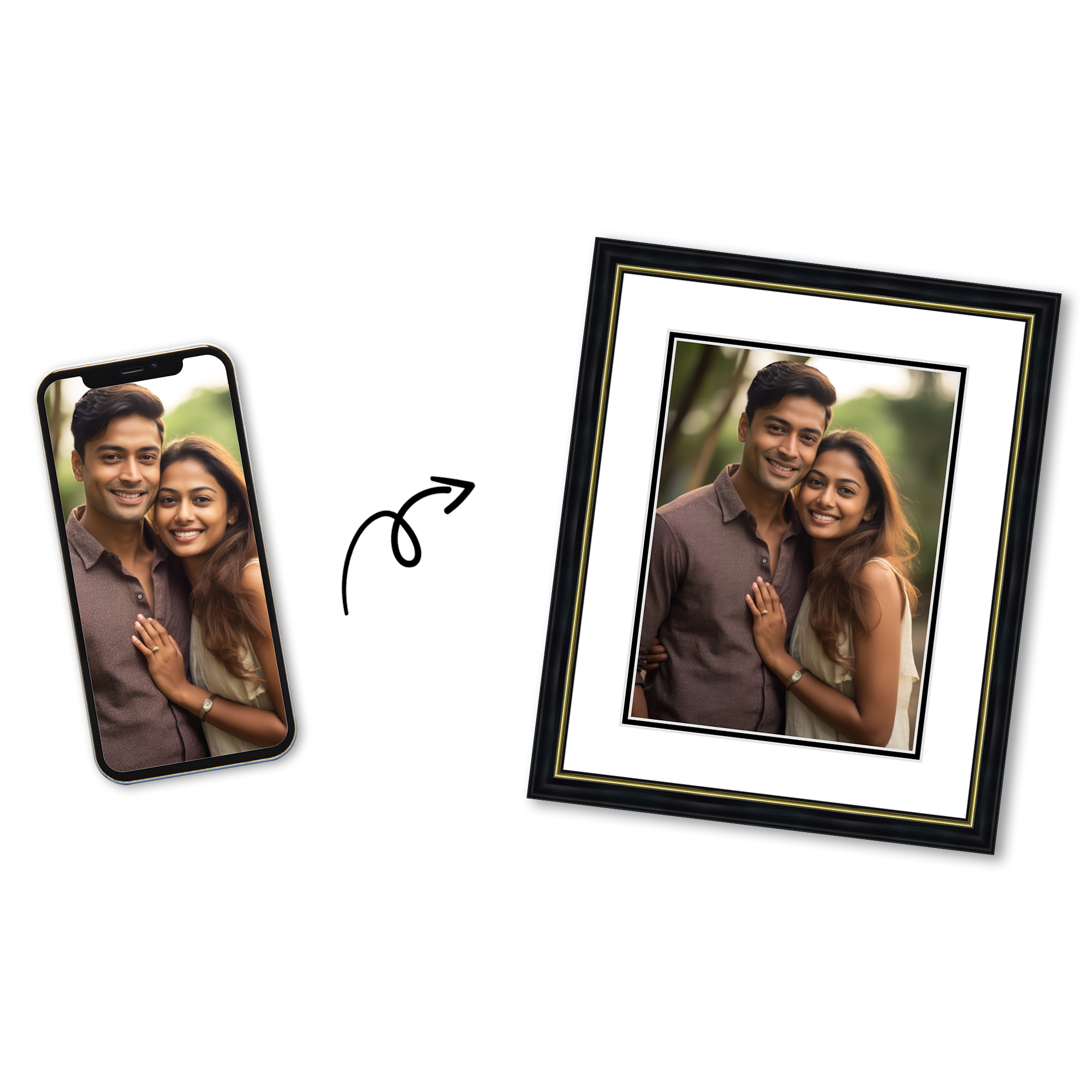 Personalized Black Synthetic Photo Frame Design 4