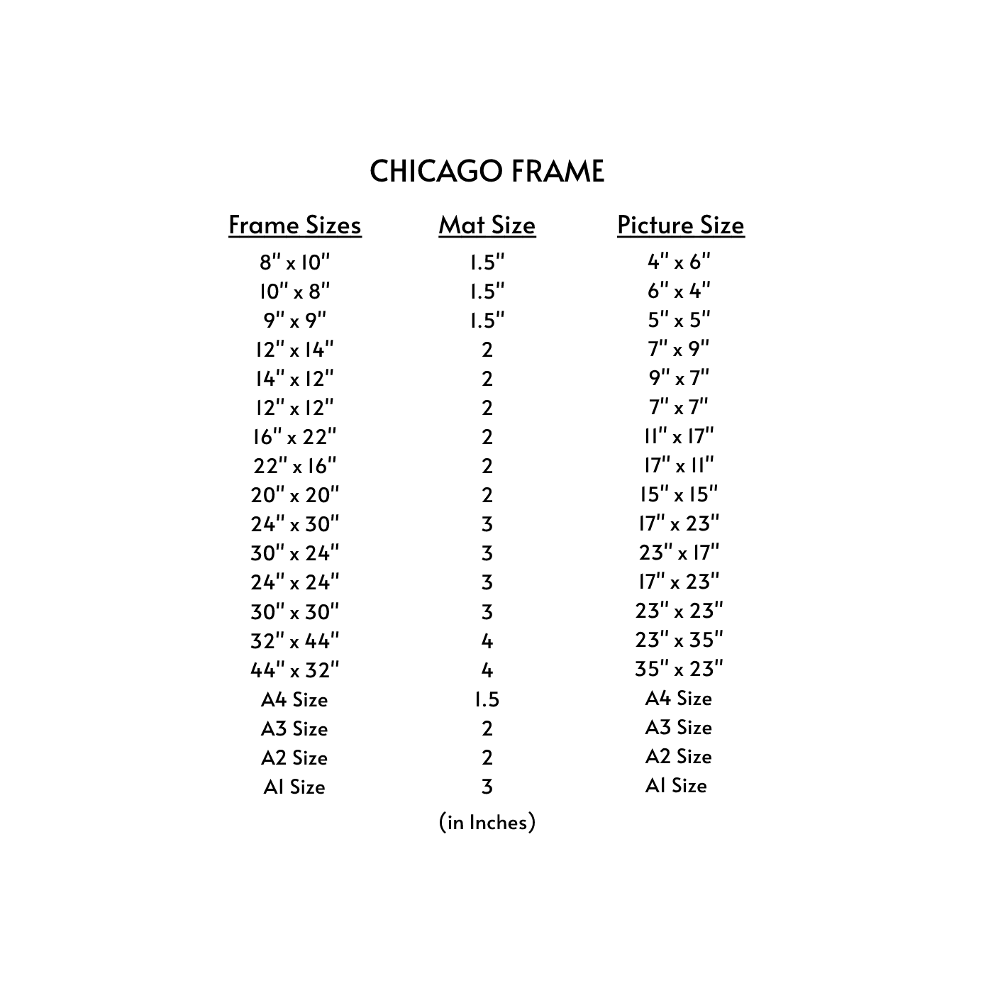 Cadre Chicago - Bois pur